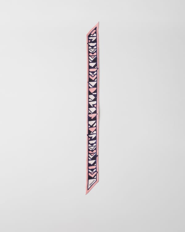 Printed twill skinny scarf Printed twill skinny scarf