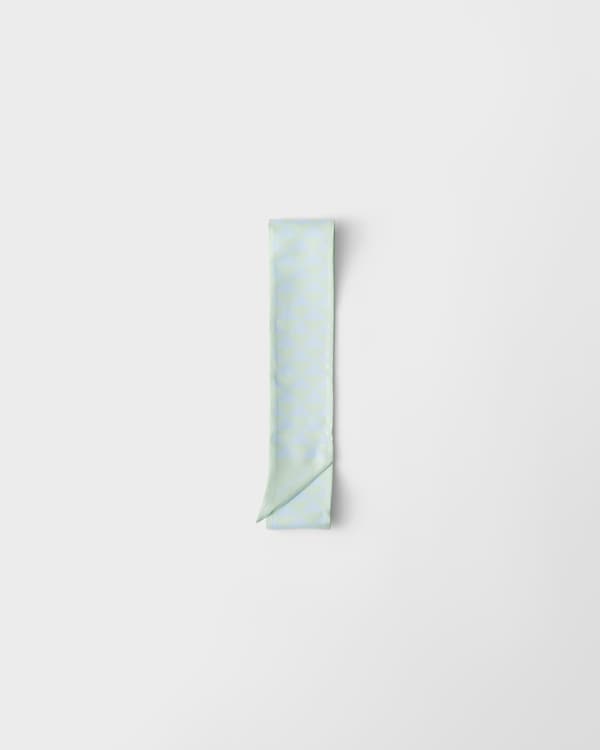 Printed silk tie - Aqua/Crystal Printed silk tie - Aqua/Crystal