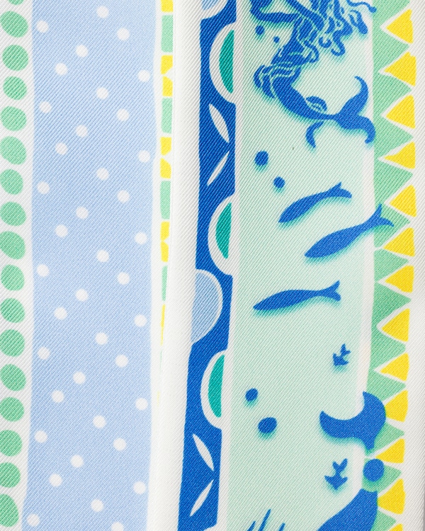 Foulard fin en sergé de soie imprimé - Bleu astral/Aigue-marine Foulard fin en sergé de soie imprimé - Bleu astral/Aigue-marine