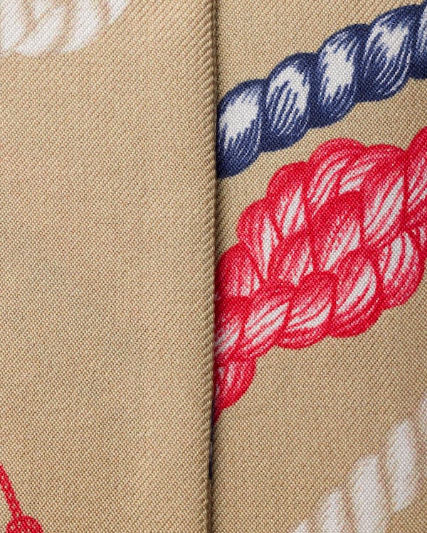 Foulard fin en sergé de soie imprimé - Marron Camel Foulard fin en sergé de soie imprimé - Marron Camel