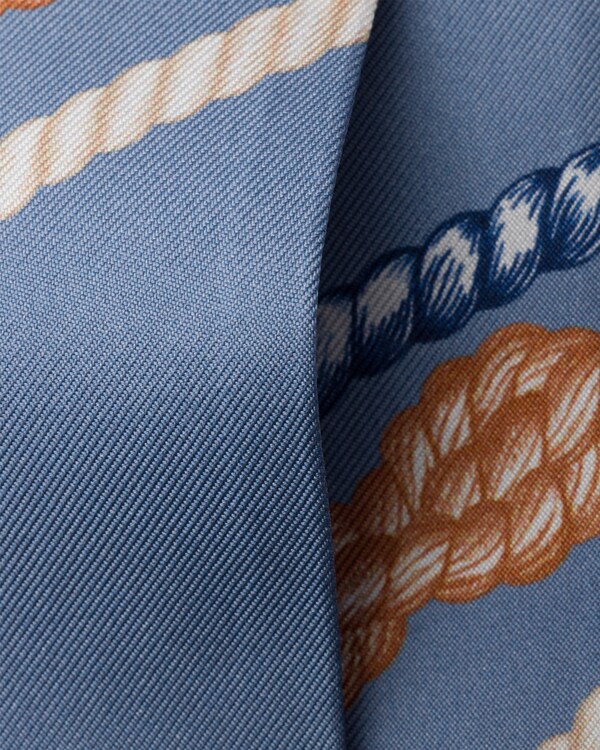 Printed silk twill skinny scarf - Aviator Blue Printed silk twill skinny scarf - Aviator Blue