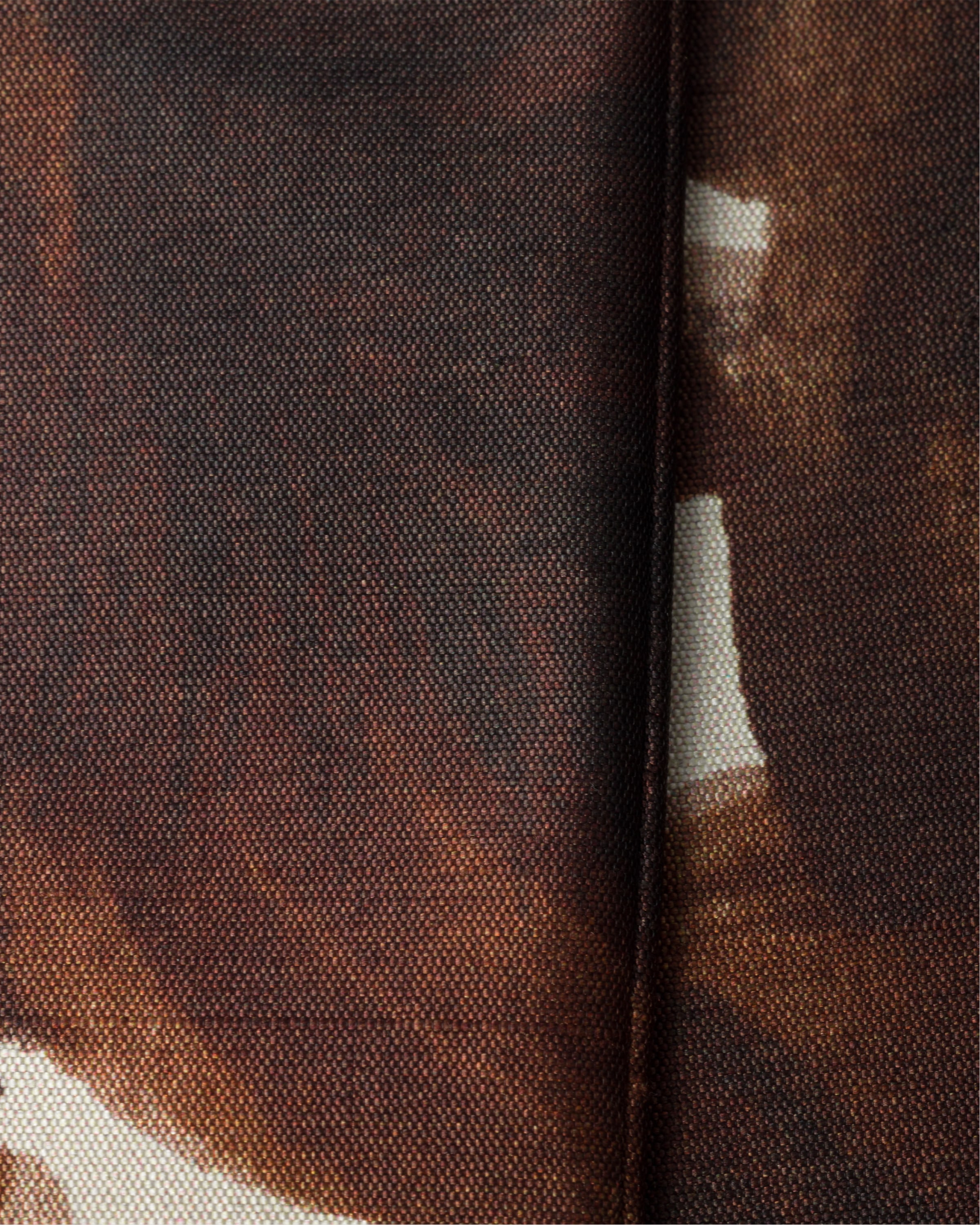 Shop Prada Printed Silk Shantung Skinny Scarf In Dark Brown/white