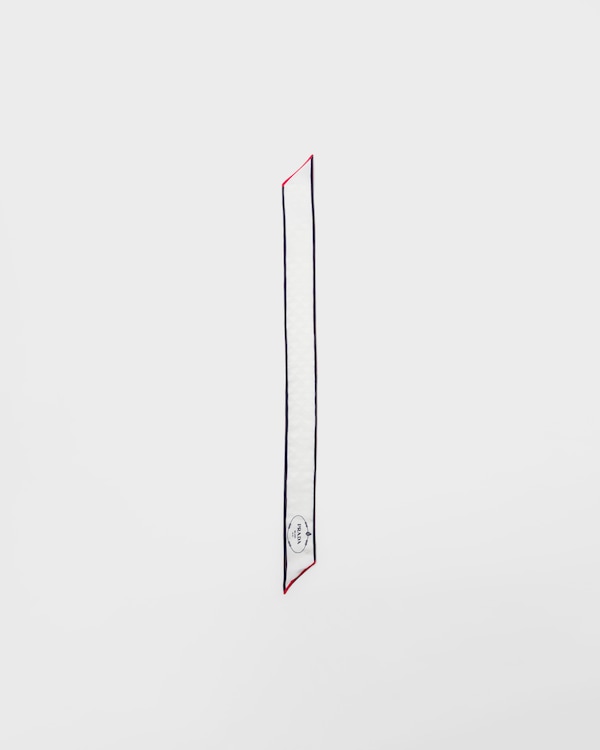 Printed silk twill jacquard skinny scarf Printed silk twill jacquard skinny scarf