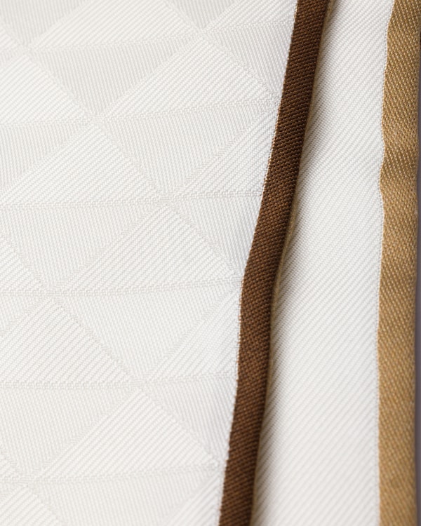 Printed silk twill jacquard skinny scarf - Chalk White/Camel Printed silk twill jacquard skinny scarf - Chalk White/Camel