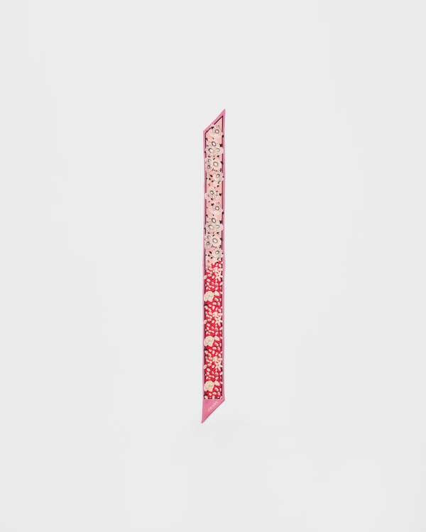 Printed silk twill skinny scarf Printed silk twill skinny scarf
