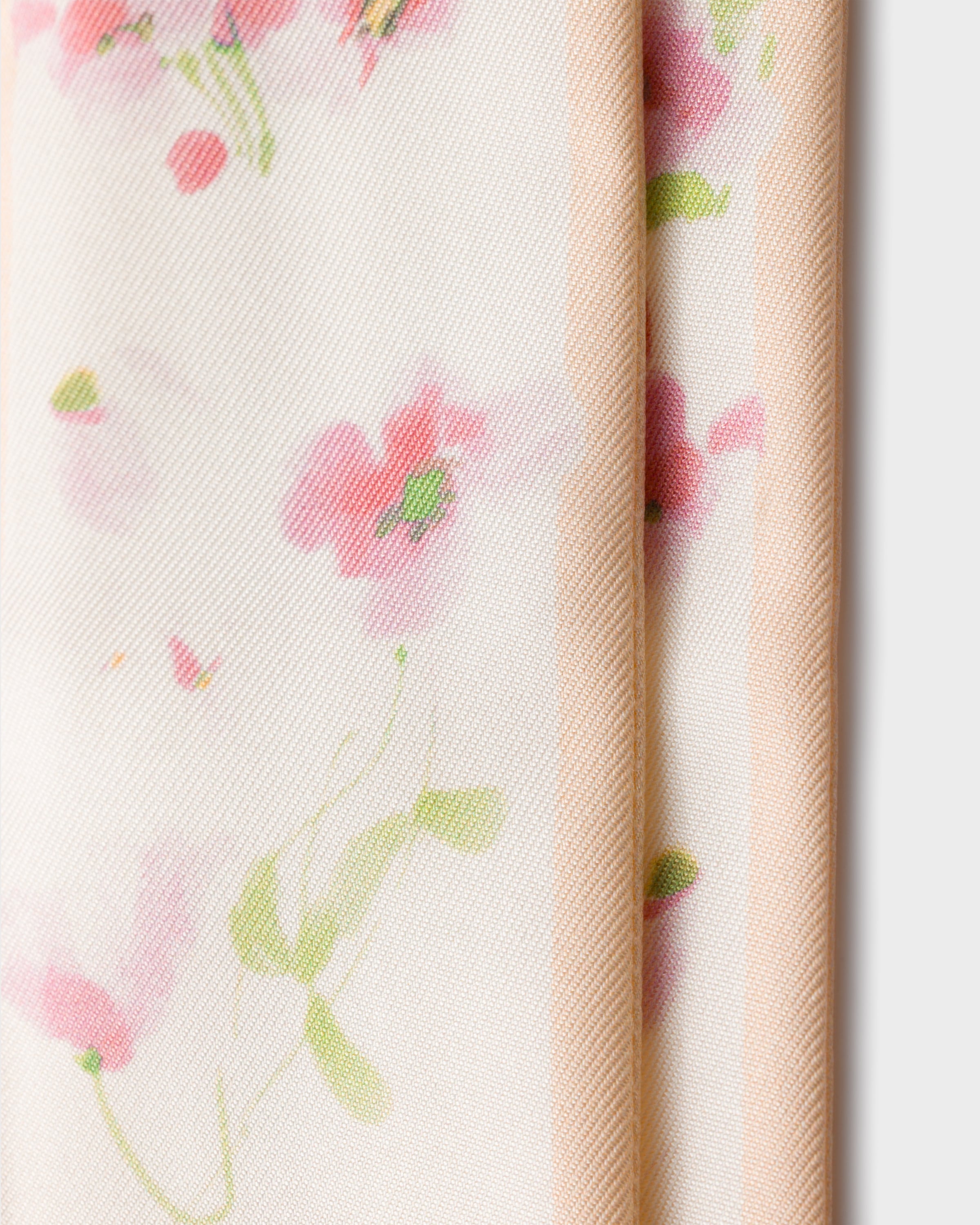 Printed silk twill skinny scarf