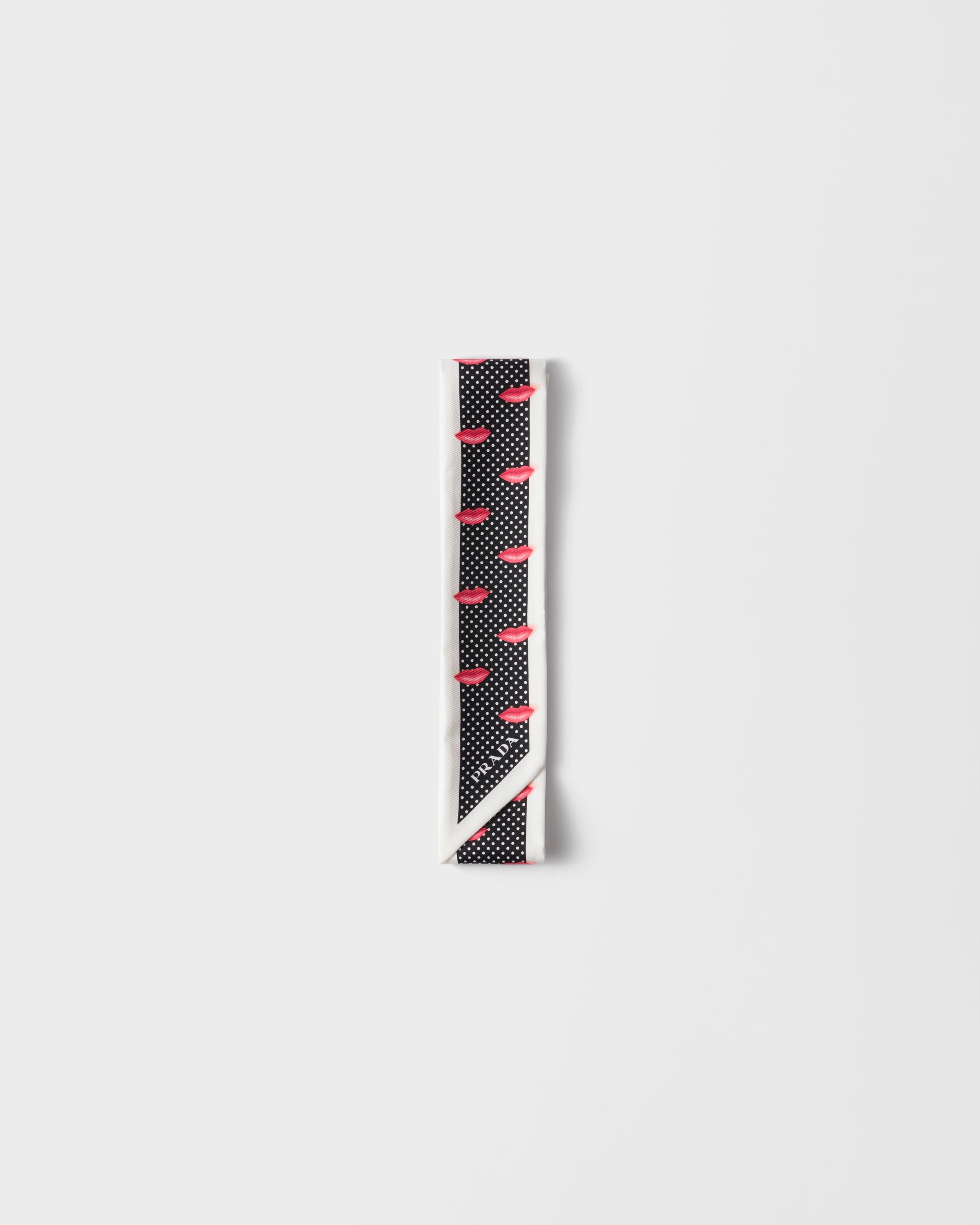 ブラック プリントシルクツイル スキニースカーフ | PRADA