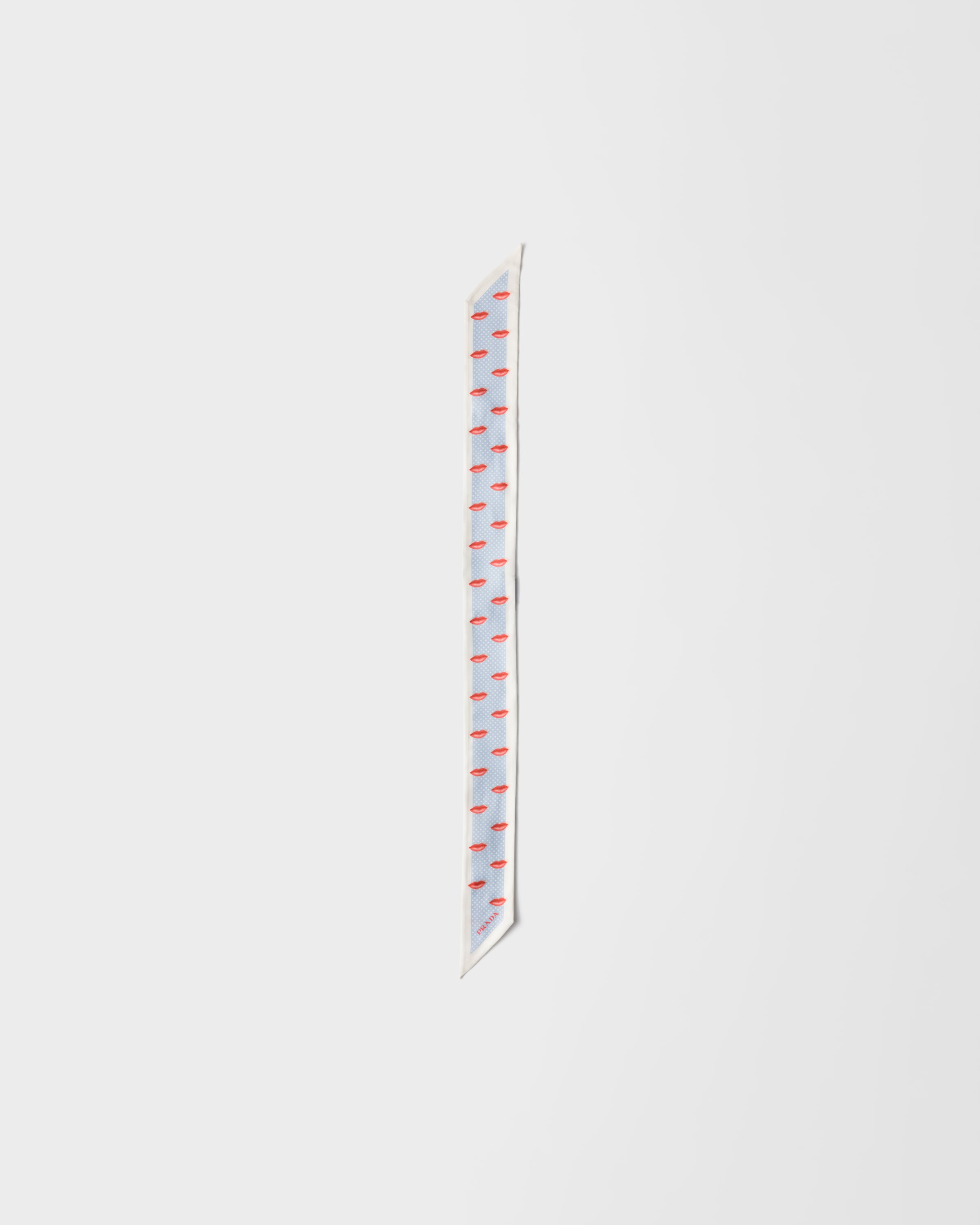 ライトブルー プリントシルクツイル スキニースカーフ | PRADA