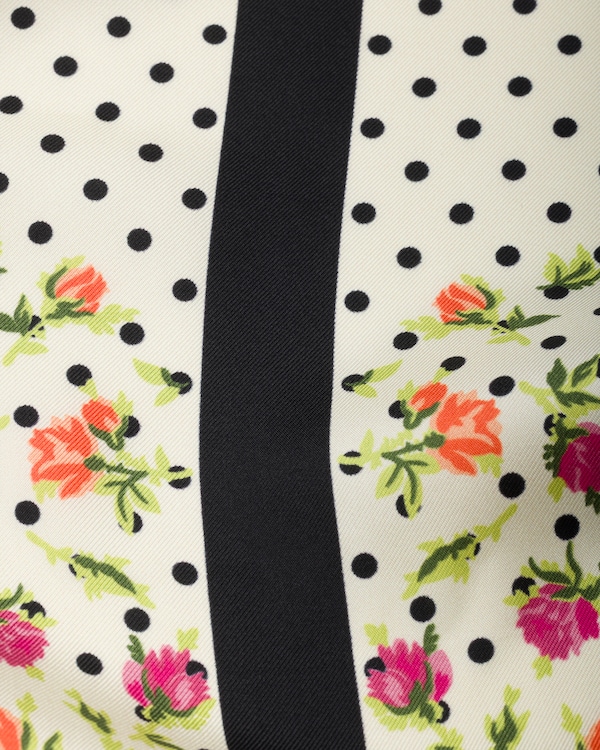 Printed silk twill ribbon - 아이보리 Printed silk twill ribbon - 아이보리