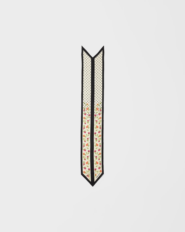 Printed silk twill ribbon - 아이보리 Printed silk twill ribbon - 아이보리