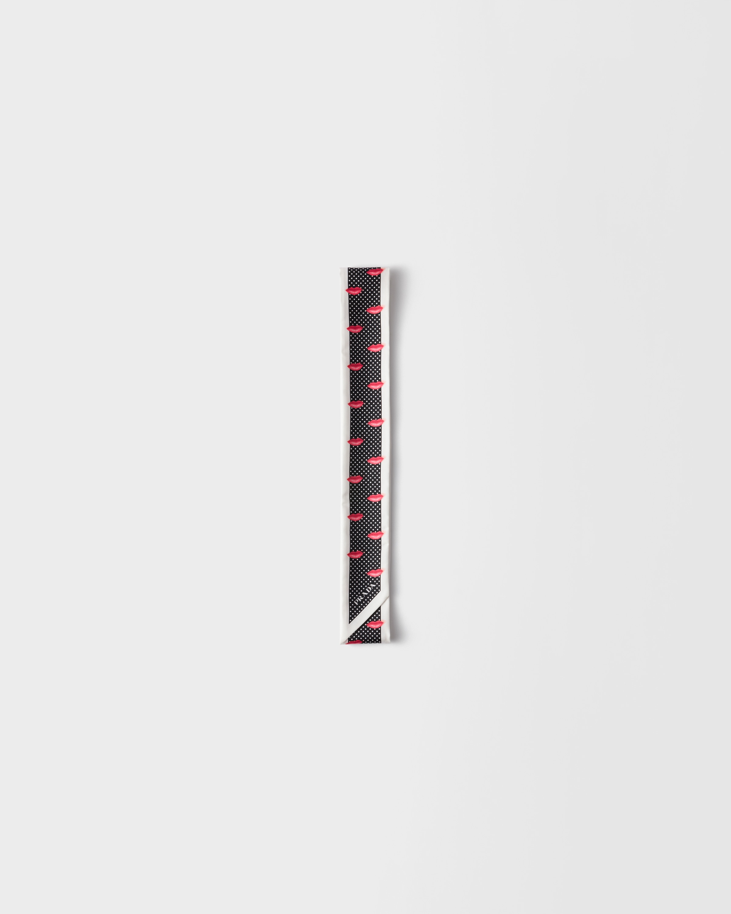 ブラック プリントシルクツイル スキニースカーフ | PRADA