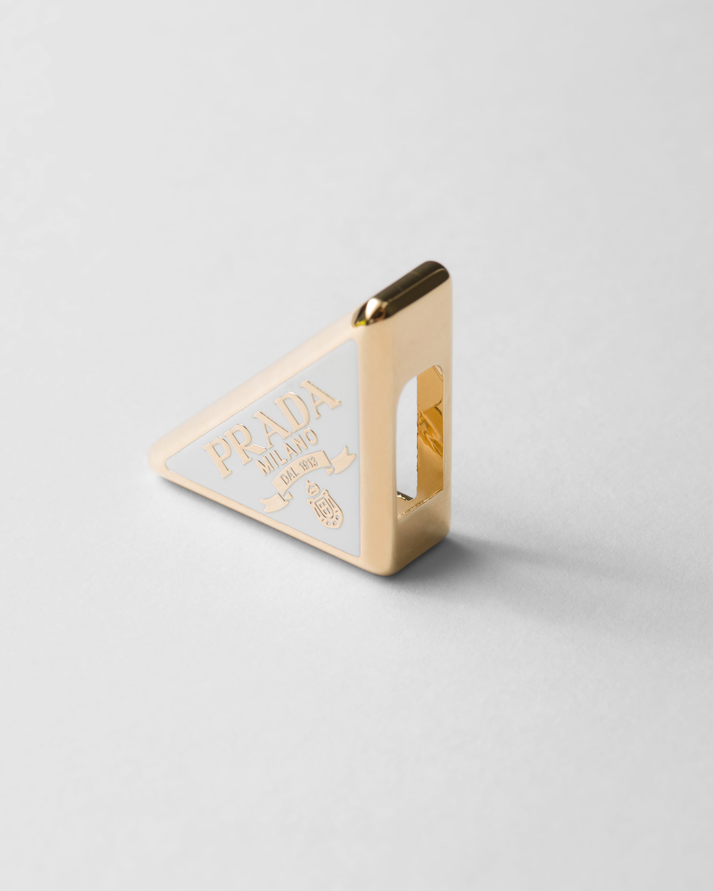 Prada Logo Details Scarf Clip In White
