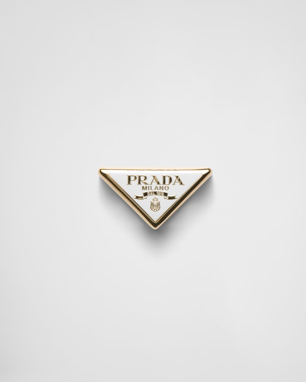 ゴールド/ブラック エナメルメタル キーリング | PRADA