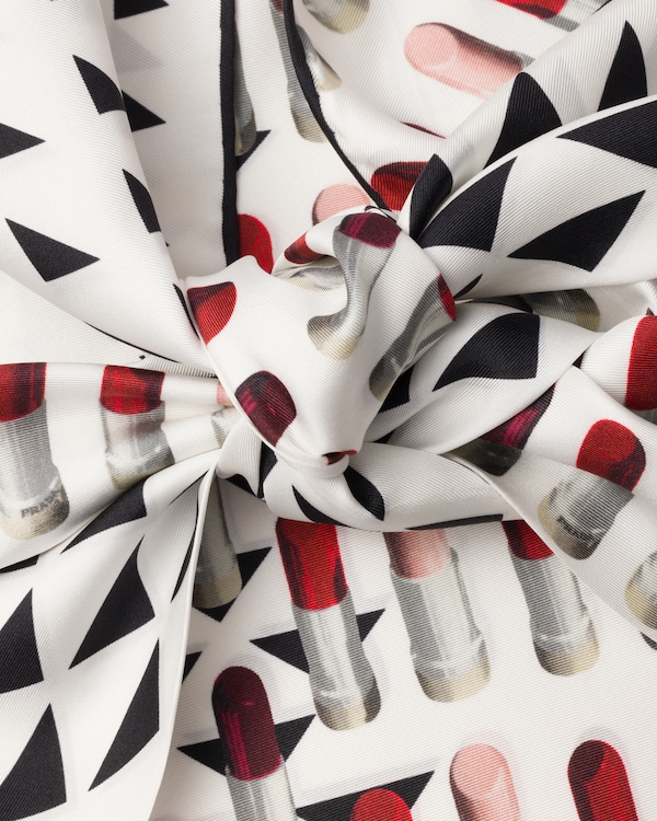 Printed silk twill halter top Printed silk twill halter top