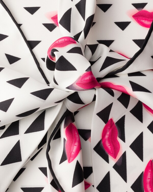 Printed silk twill top - Black/White Printed silk twill top - Black/White