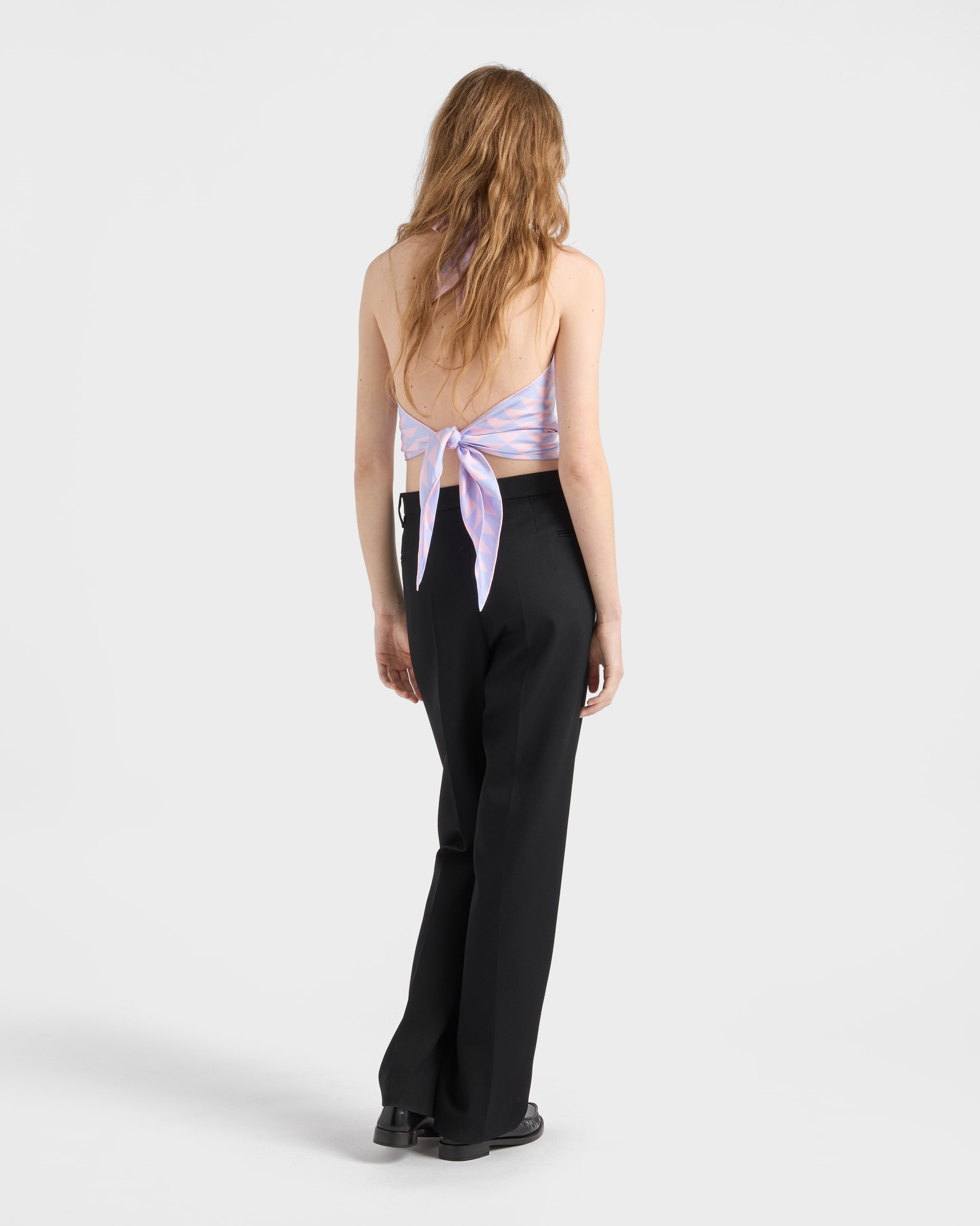 トップス PRADA Petal/wisteria Printed Silk Twill Halter Top | PRADA - United States