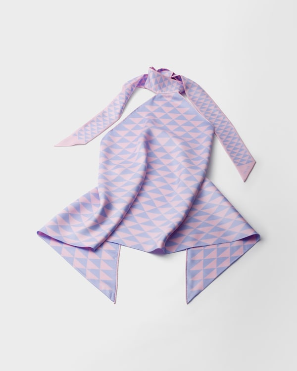 Printed silk twill halter top - Petal/Wisteria Printed silk twill halter top - Petal/Wisteria