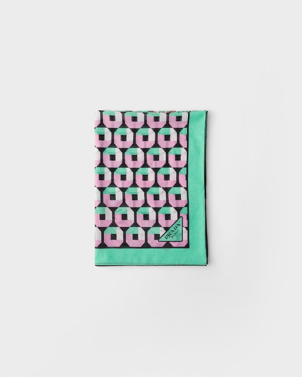 Printed cotton beach sarong - Mint/Petalus Printed cotton beach sarong - Mint/Petalus