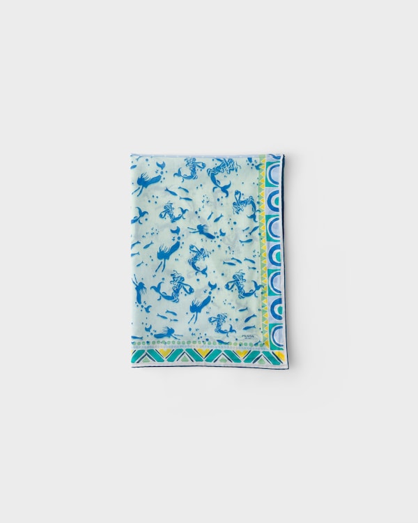 Printed cotton pareo - Astral Blue/Aquamarine Printed cotton pareo - Astral Blue/Aquamarine