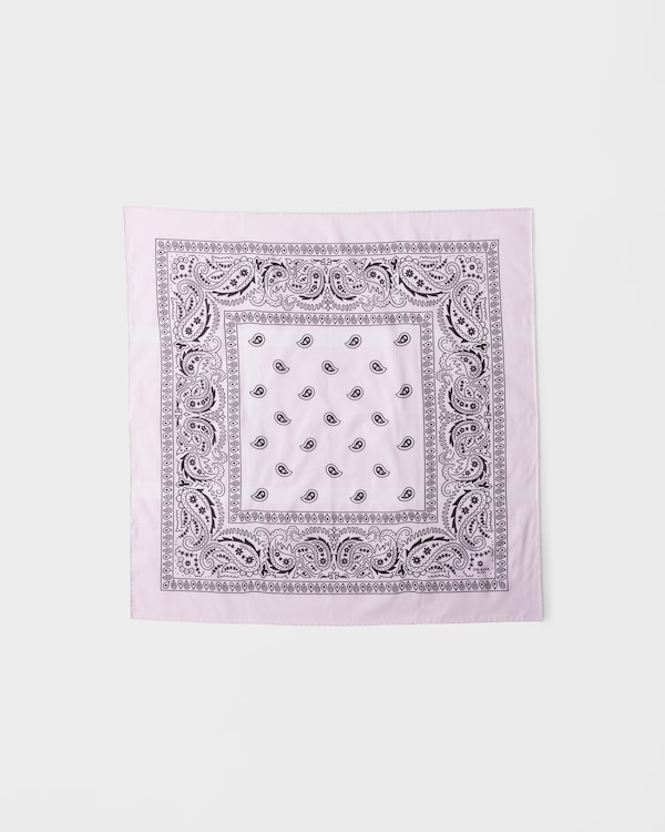 印花棉质围巾,65 x 65厘米 - 雪粉色/白色 印花棉质围巾,65 x 65厘米 - 雪粉色/白色