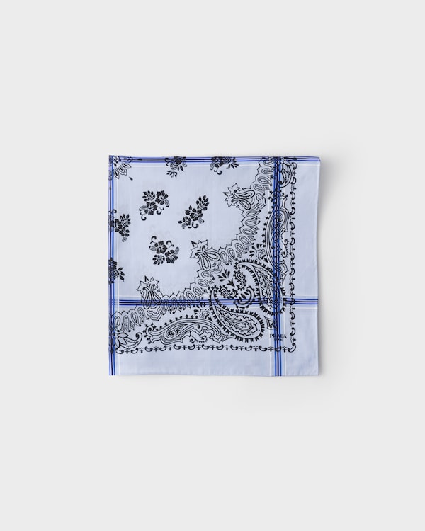 وشاح من القطن بطبعات، 65 × 65 سم - أزرق سماوي وشاح من القطن بطبعات، 65 × 65 سم - أزرق سماوي