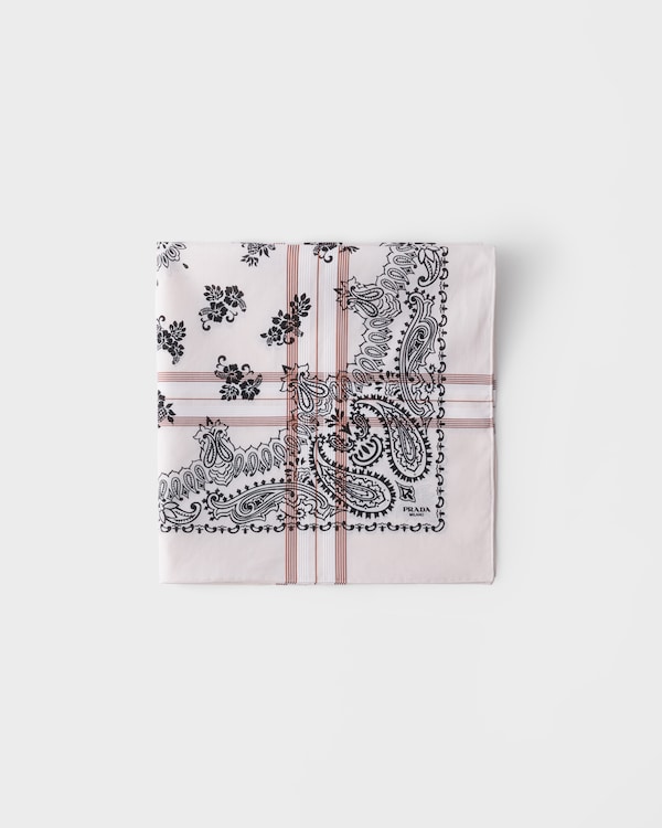 Printed cotton scarf 65 - Sand/Cocoa Brown Printed cotton scarf 65 - Sand/Cocoa Brown