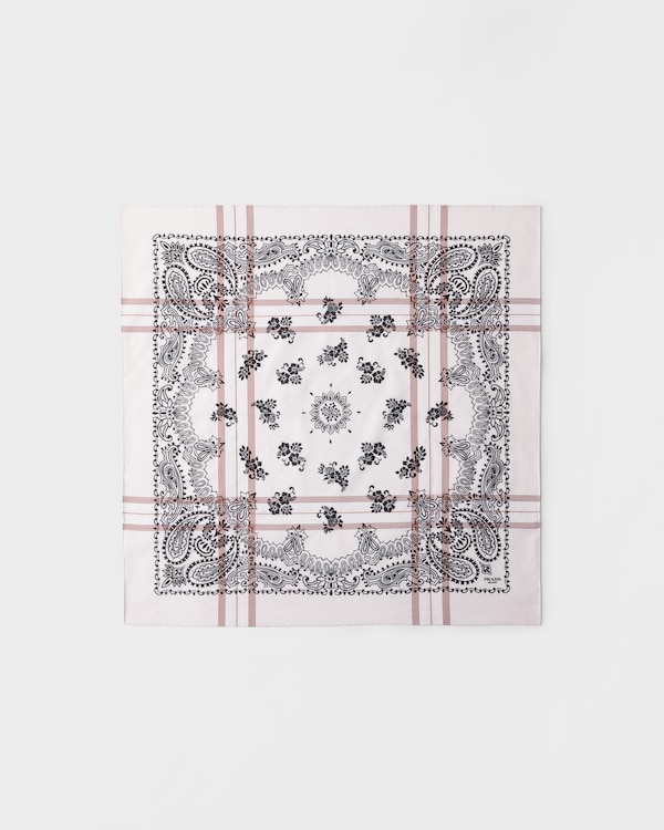 Printed cotton scarf 65 - Sand/Cocoa Brown Printed cotton scarf 65 - Sand/Cocoa Brown