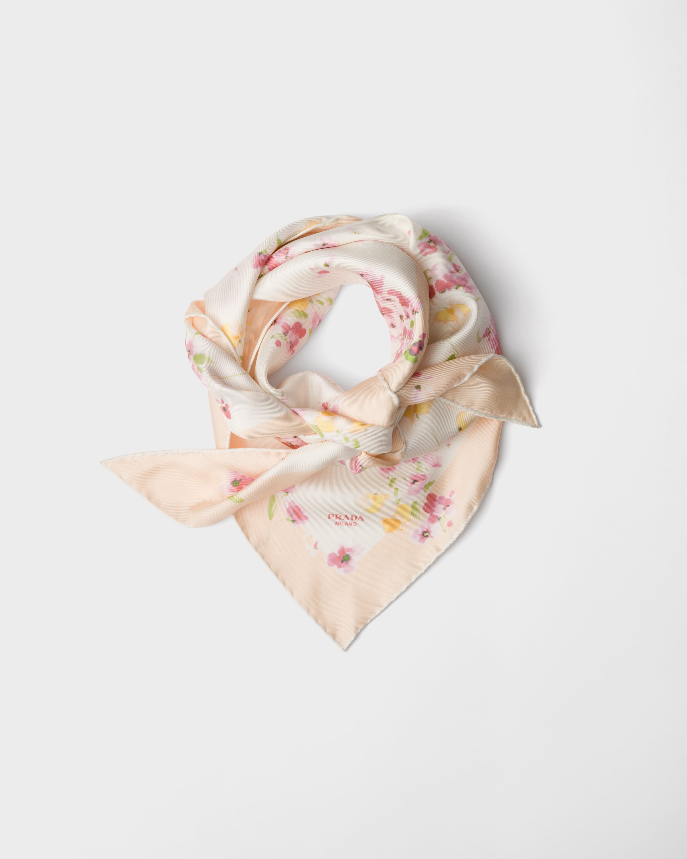 Prada Schal Aus Seidentwill Mit Print
