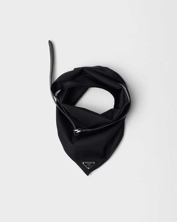 【関税＆送料込み】Prada Scarves And Foulards Black Re-Nylon and leather scarf | PRADA