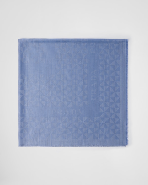 Wool, silk, cashmere and Lurex jacquard shawl  Wool, silk, cashmere and Lurex jacquard shawl