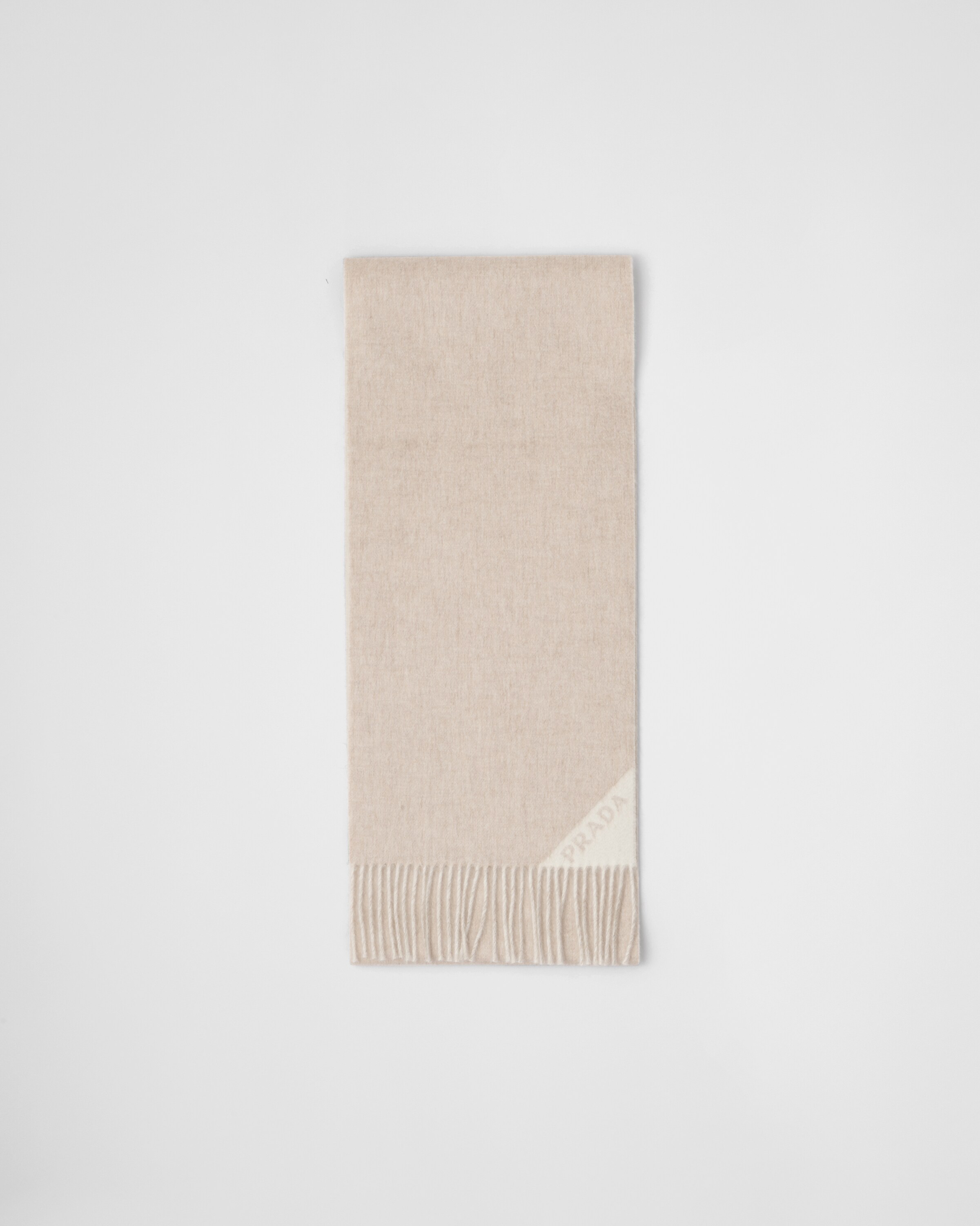 Shop Prada Double Cashmere Scarf In Chalk+sand