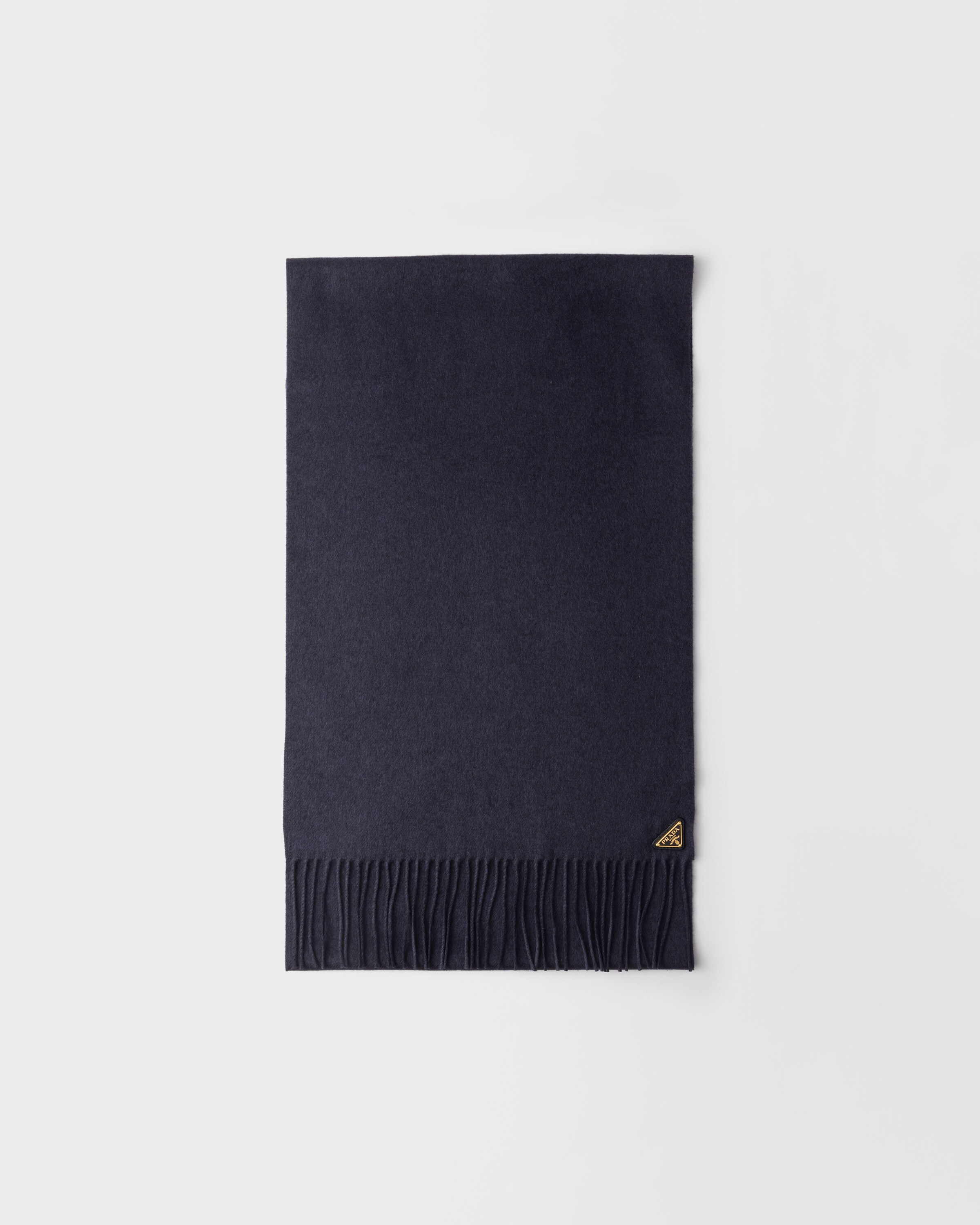 Prada Sciarpa In Seta E Cashmere, Donna, Blu