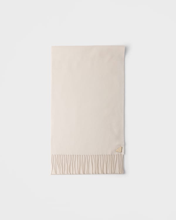 Silk and cashmere scarf - Chalk White Silk and cashmere scarf - Chalk White