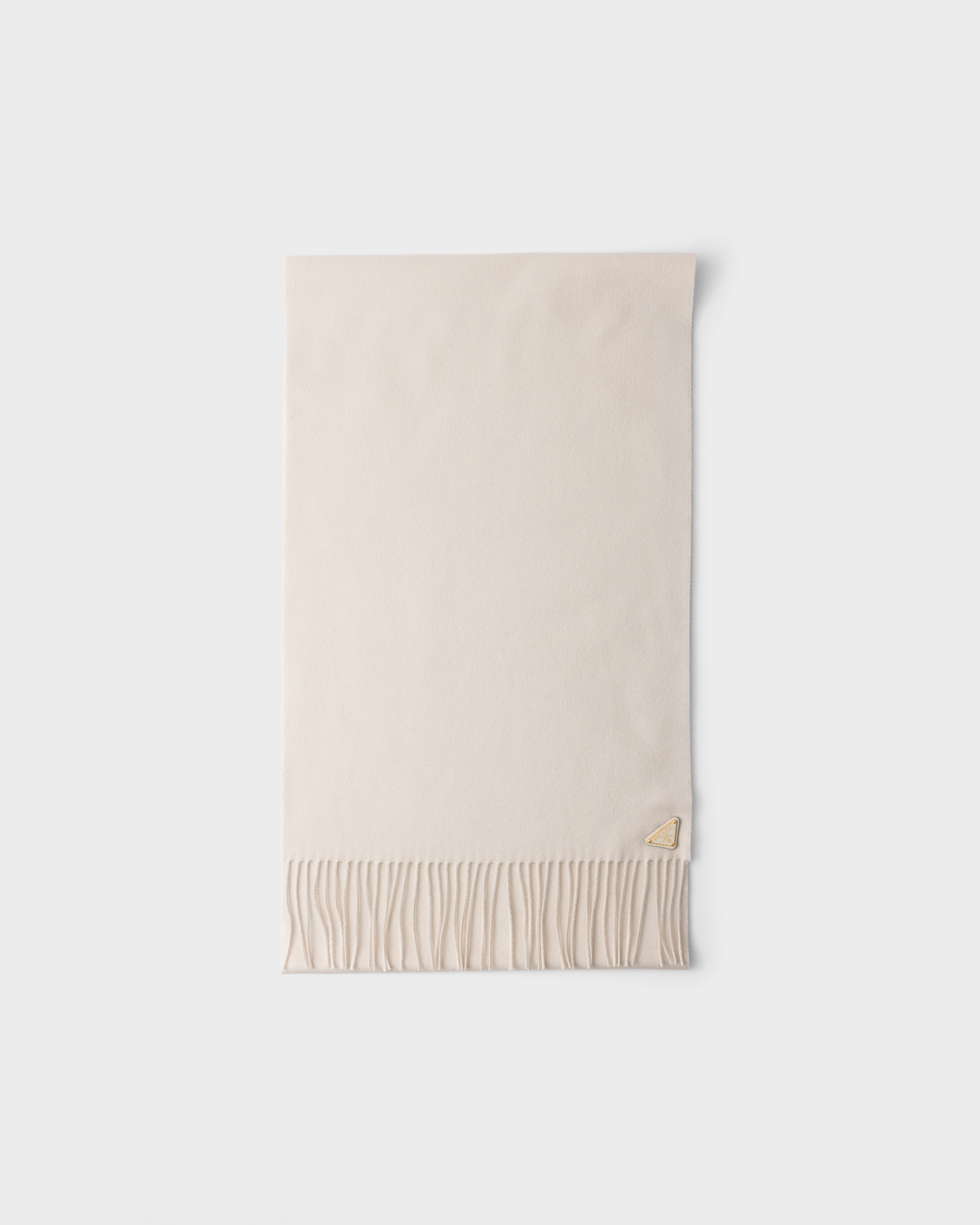 Prada Sciarpa In Seta E Cashmere, Donna, Talco