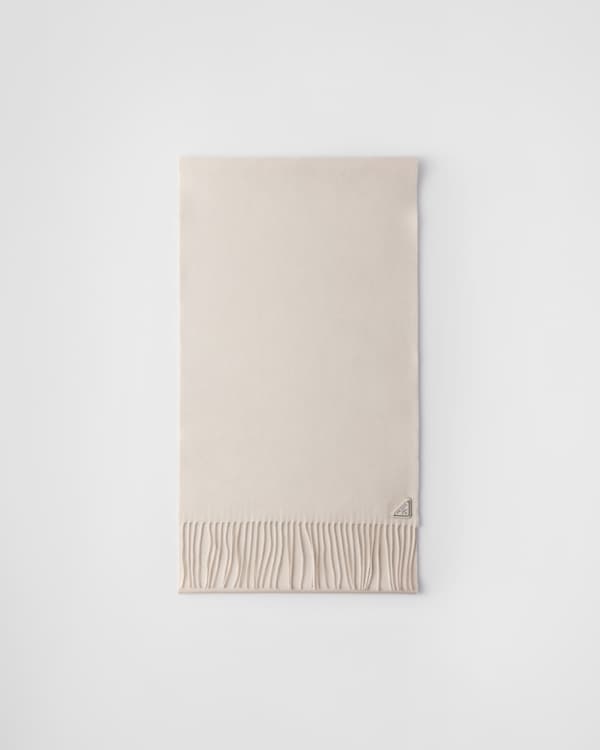 Silk and cashmere scarf - Chalk White Silk and cashmere scarf - Chalk White