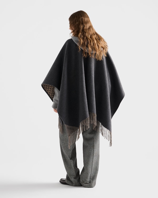 Reversible wool and cashmere poncho Reversible wool and cashmere poncho