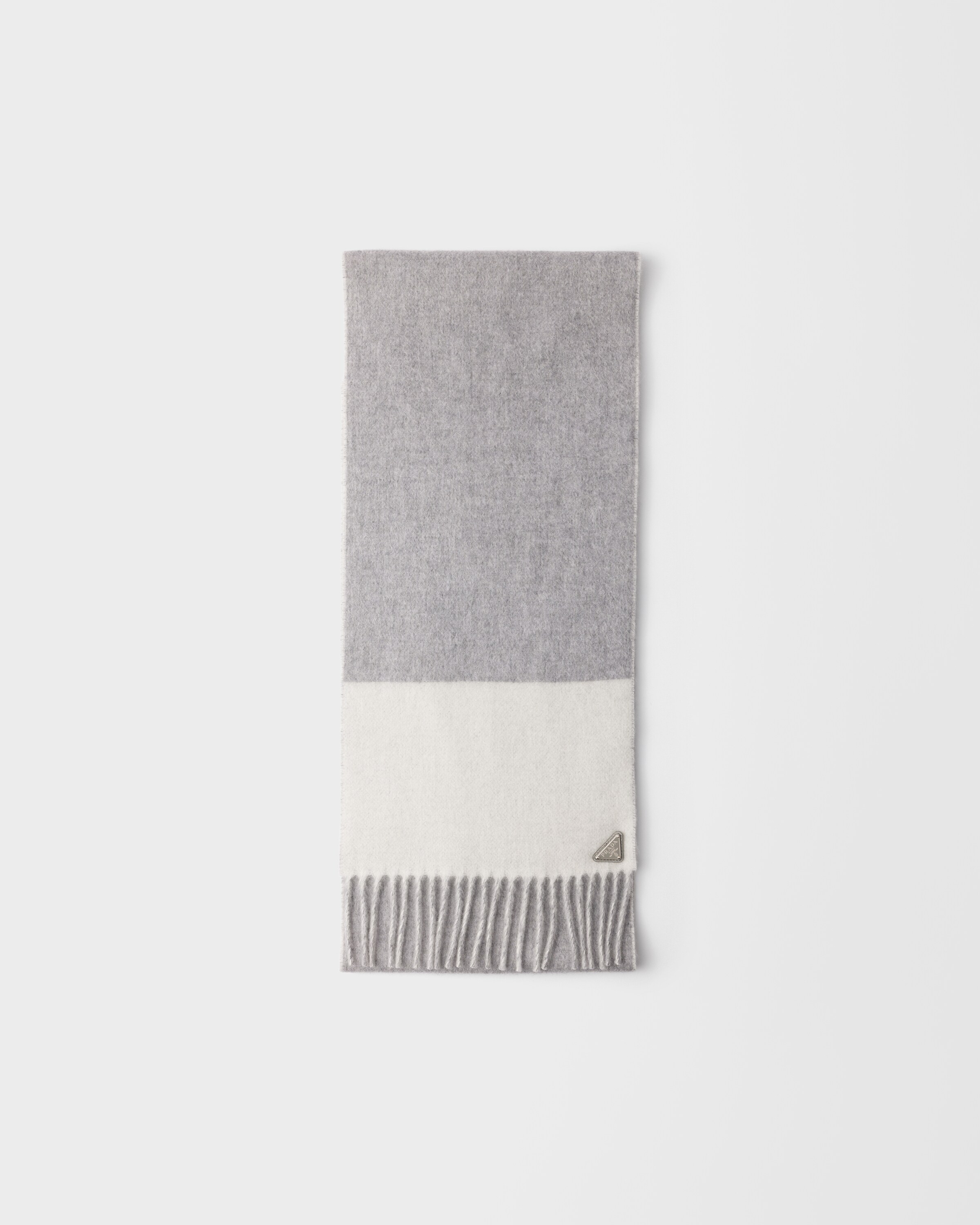 Prada Sciarpa In Cashmere, Donna, Nube/talco