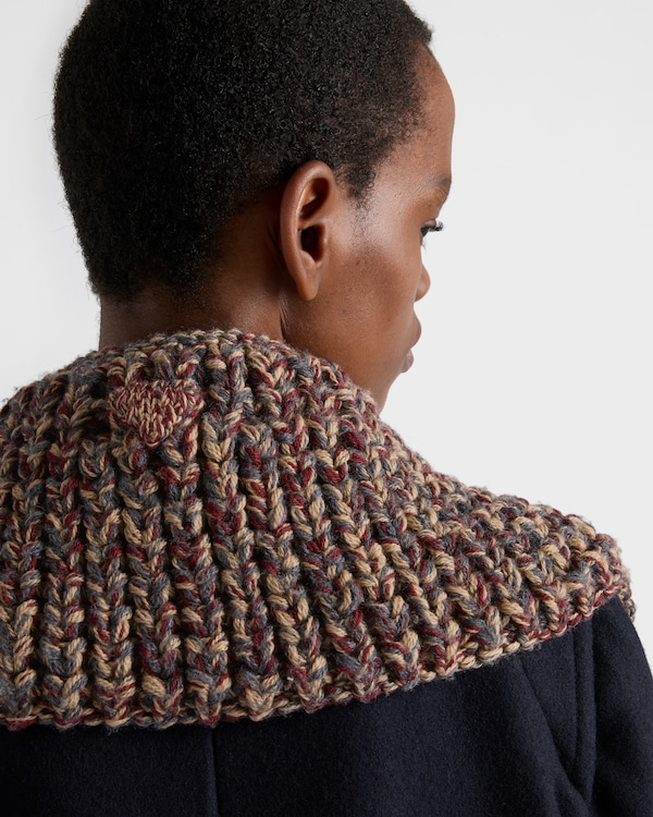 Mélange wool knit collar Mélange wool knit collar
