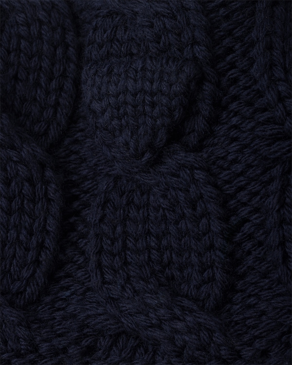 Cable-knit wool collar - Navy Cable-knit wool collar - Navy