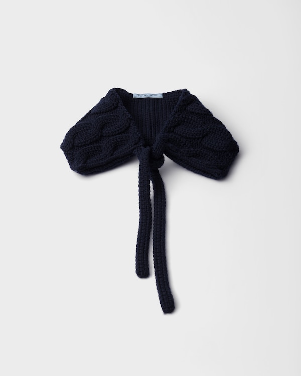 Cable-knit wool collar - Navy Cable-knit wool collar - Navy
