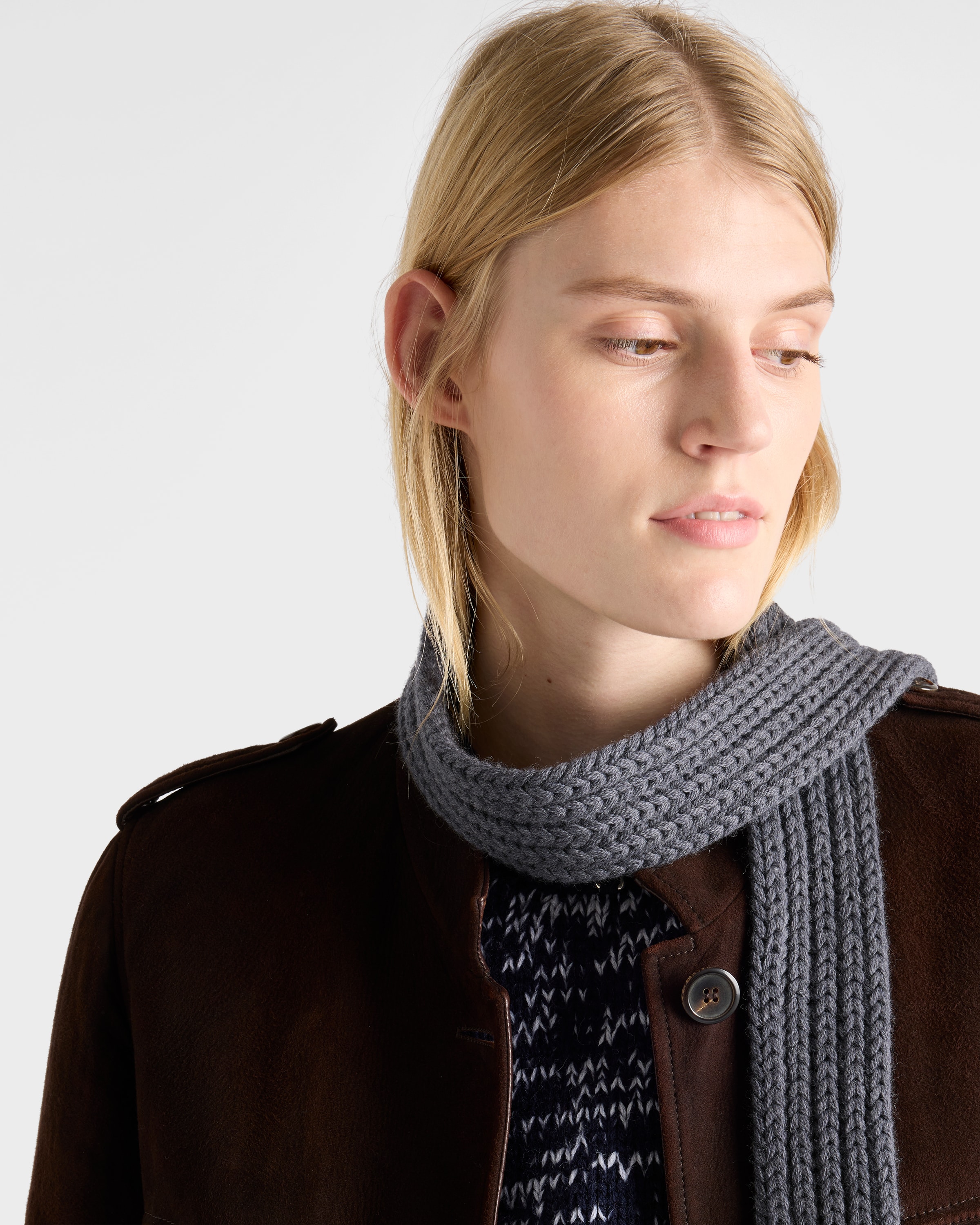 Prada Wool Scarf In Gray
