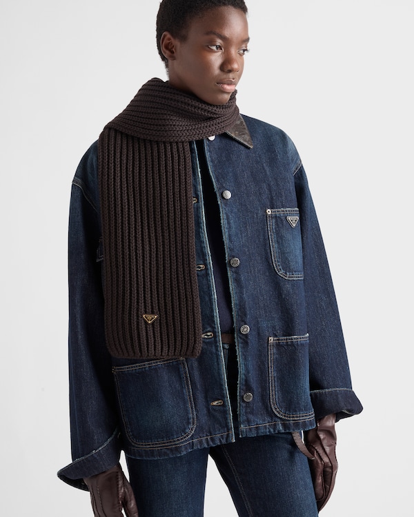 Wool scarf - Dark Brown Wool scarf - Dark Brown