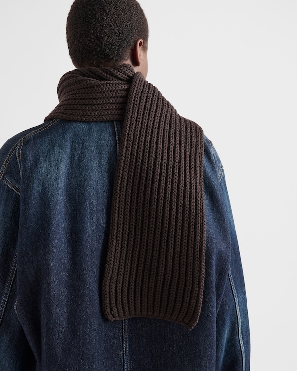 Wool scarf - Dark Brown Wool scarf - Dark Brown