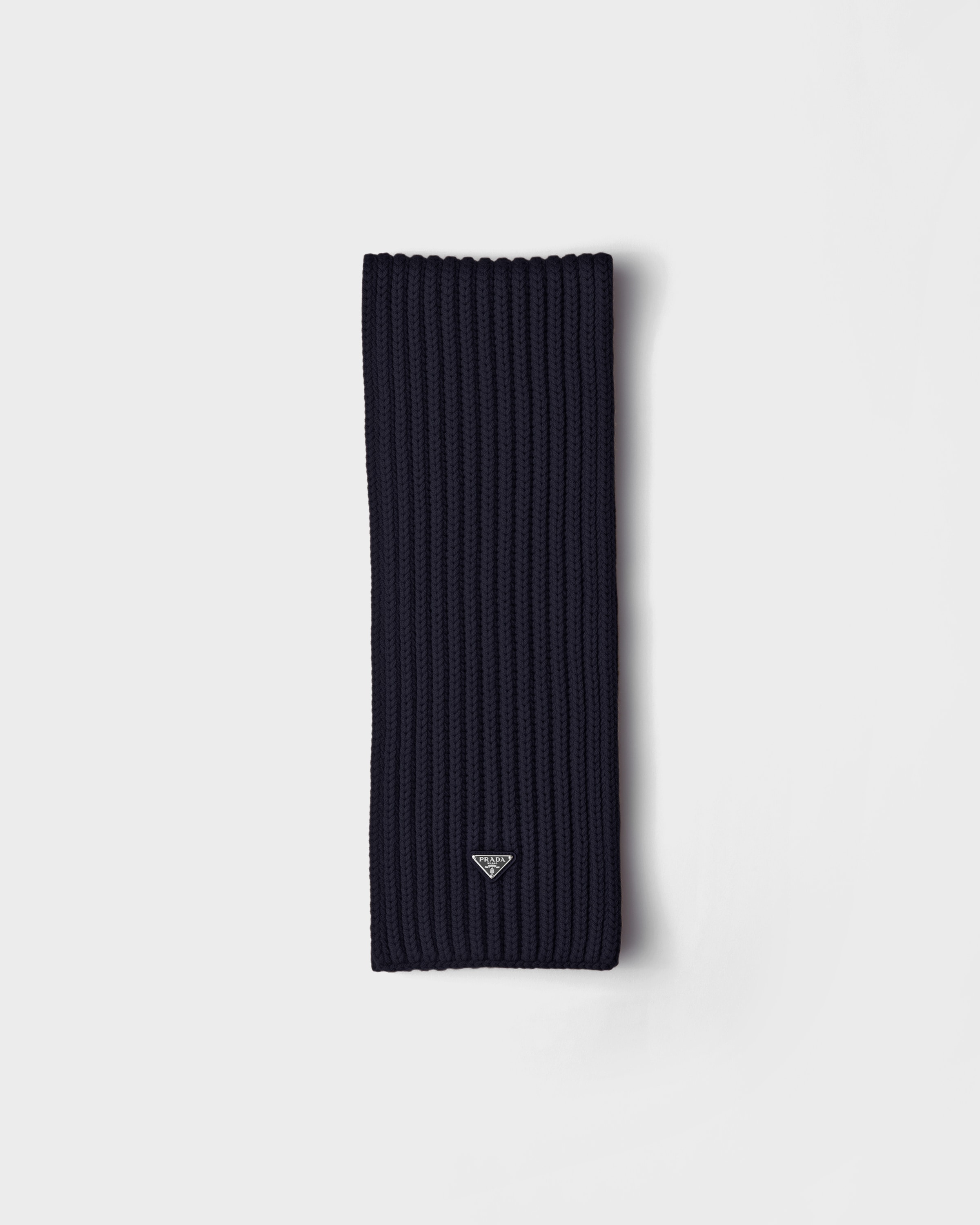 PRADAマフラー　1FS009 2D3E Navy Wool Scarf | PRADA
