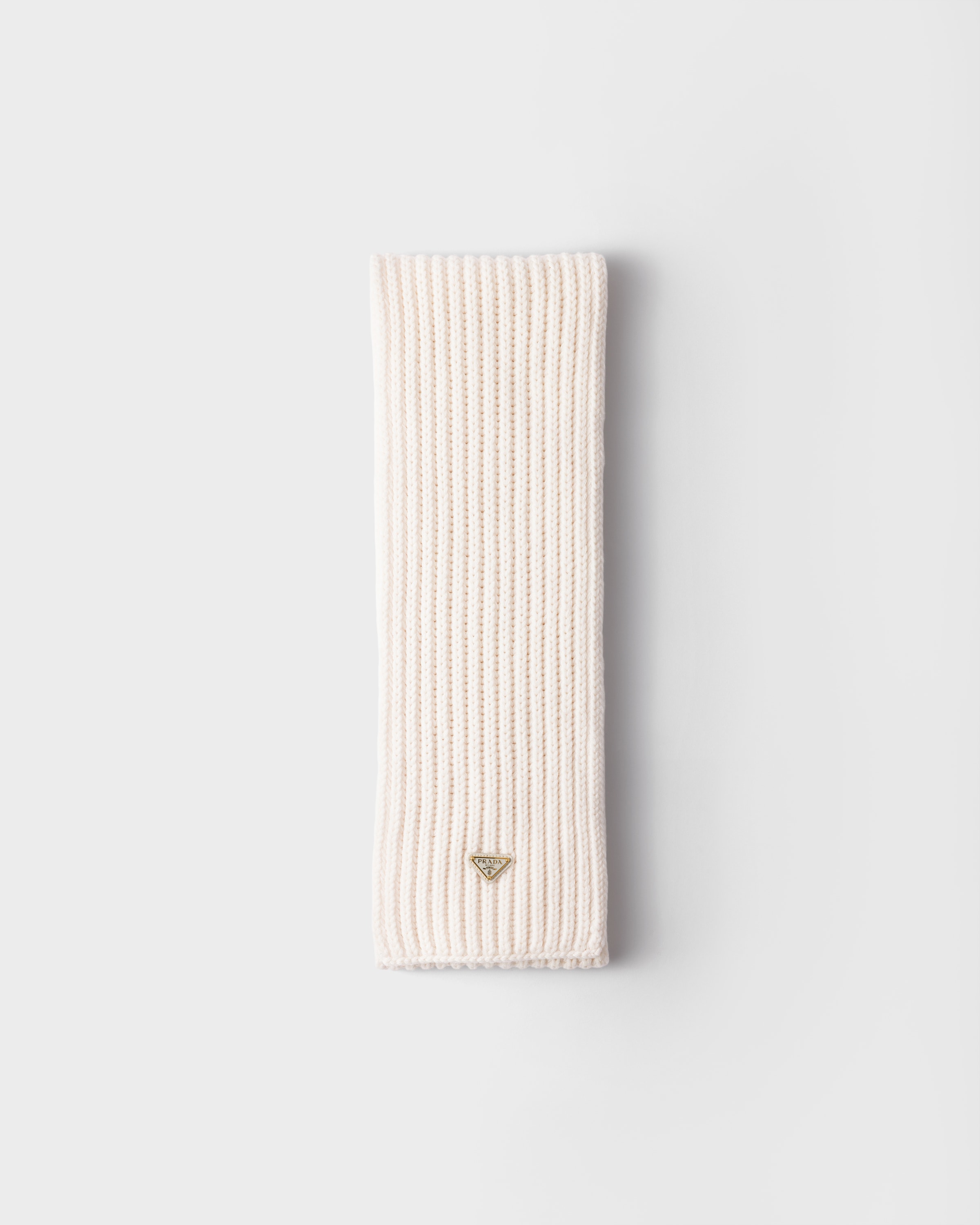 Chalk White Wool Scarf | PRADA