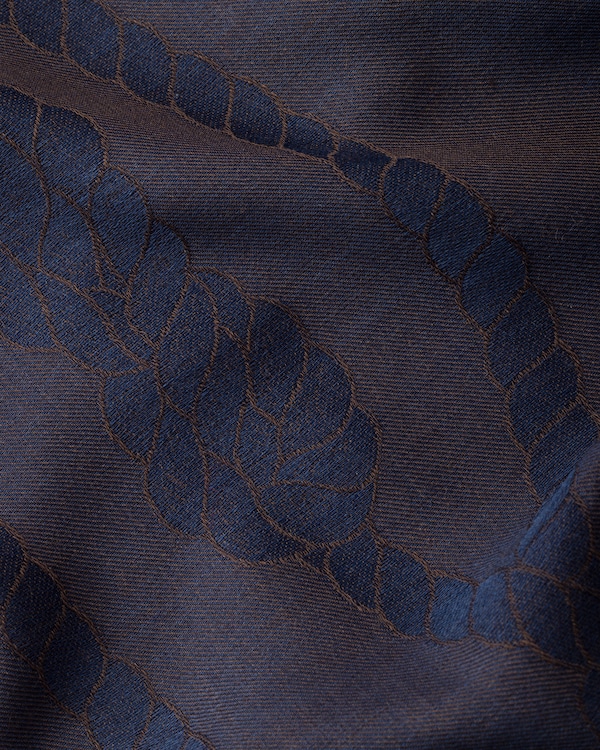 Châle en jacquard de soie, cachemire et laine - Cacao/Blanc craie Châle en jacquard de soie, cachemire et laine - Cacao/Blanc craie