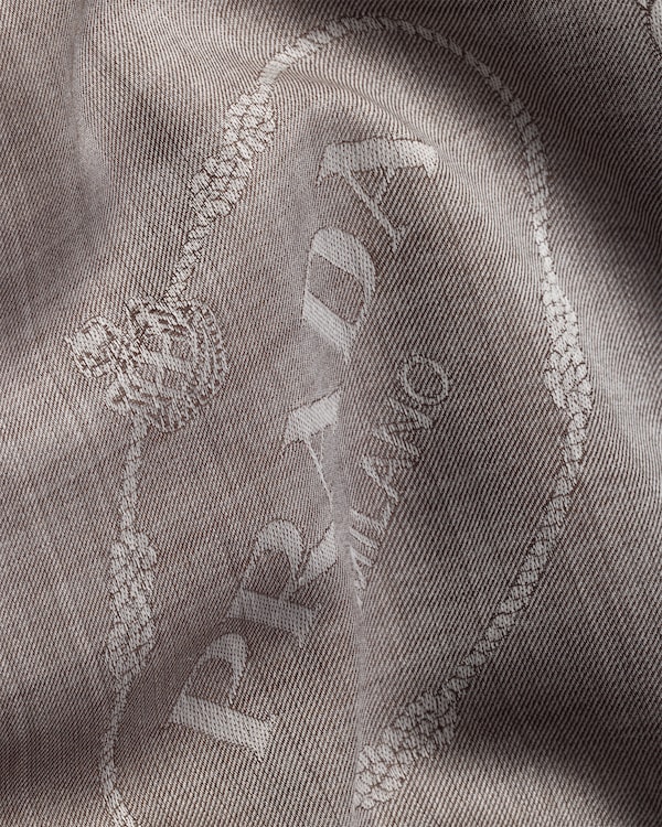 Châle en jacquard de soie, cachemire et laine - Baltique/Brun Foncé Châle en jacquard de soie, cachemire et laine - Baltique/Brun Foncé
