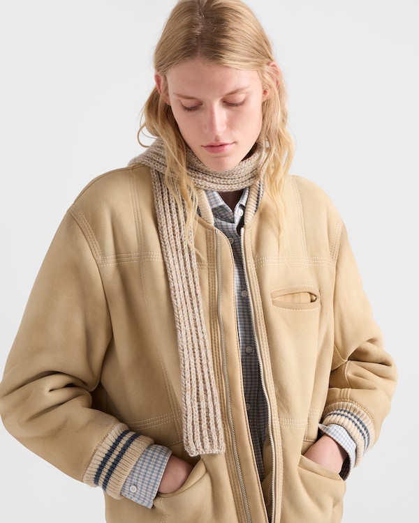 Wool and mouliné cashmere scarf - Desert/Camel Wool and mouliné cashmere scarf - Desert/Camel
