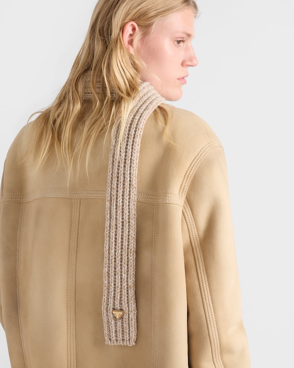 Wool and mouliné cashmere scarf - Desert/Camel Wool and mouliné cashmere scarf - Desert/Camel