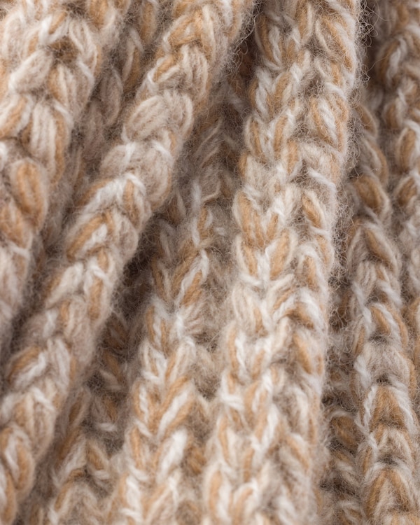 Wool and mouliné cashmere scarf - Desert/Camel Wool and mouliné cashmere scarf - Desert/Camel